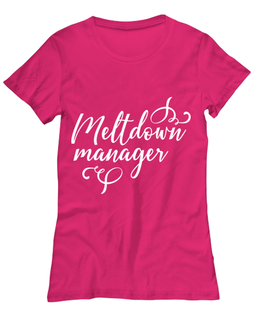 Meltdown manager, heliconia Women's Tee. Model 60045