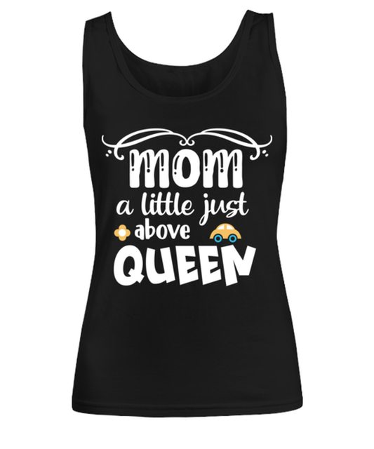 Mom a little just above queen, black Women's Tee. Model 60045