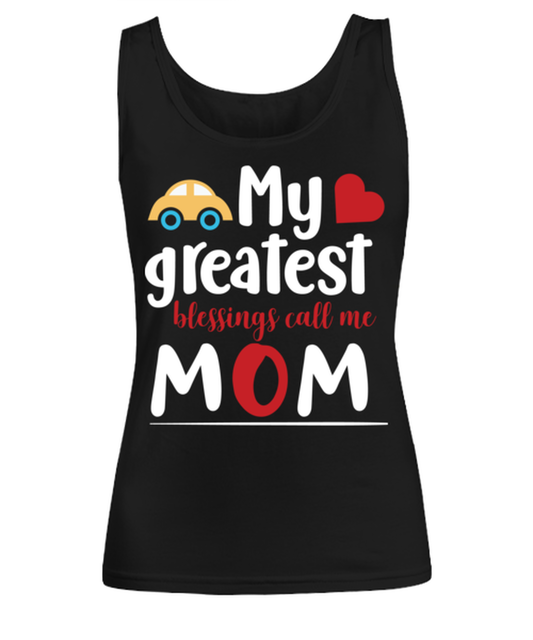 My greatest blessings call me Mom, black Women's Tee. Model 60045