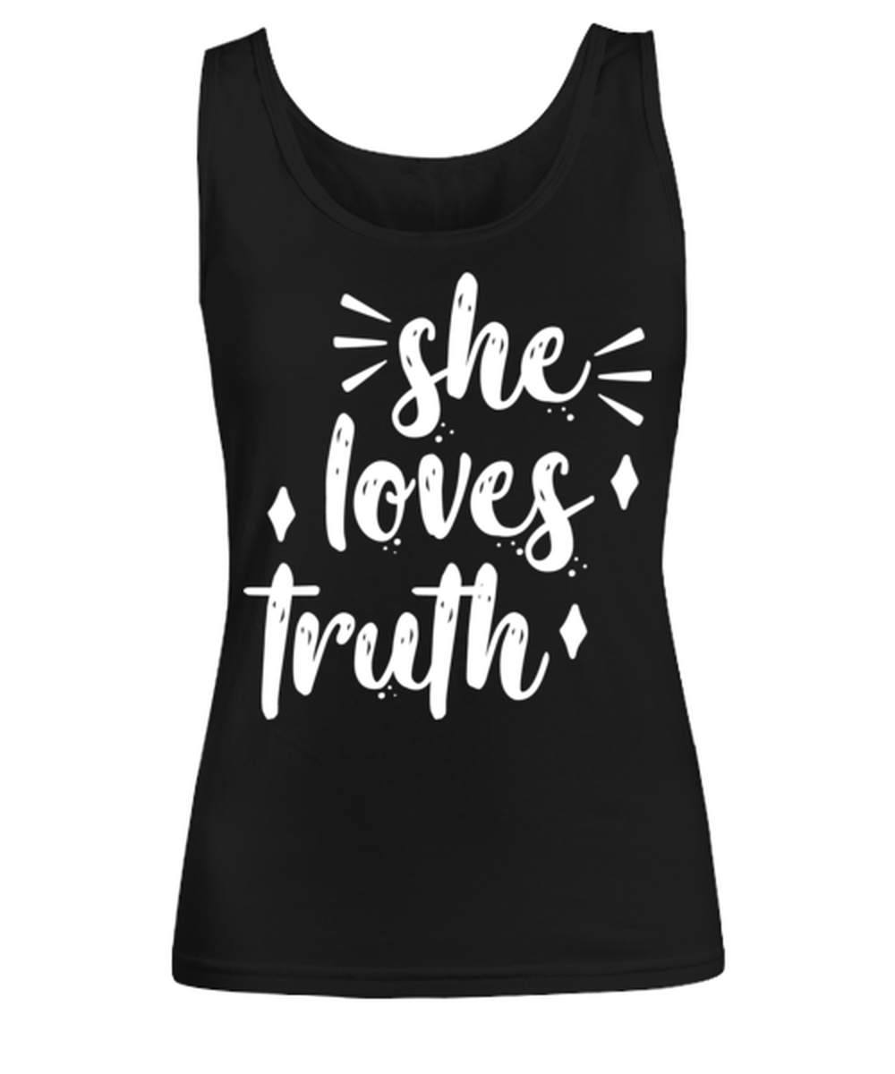 she loves truth1, black Women's Tee. Model 60045