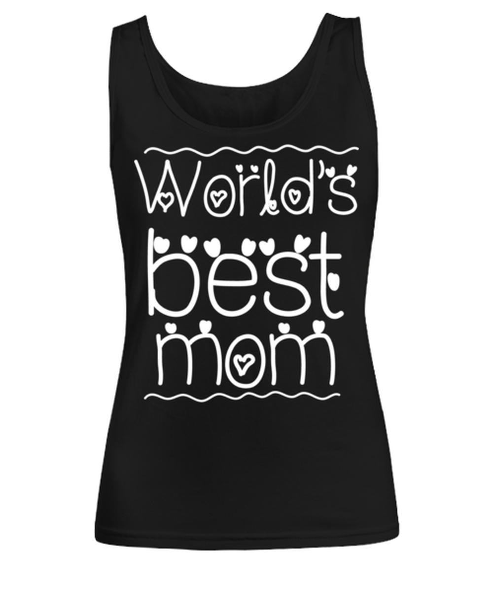 Worlds best mom, black Women's Tee. Model 60045