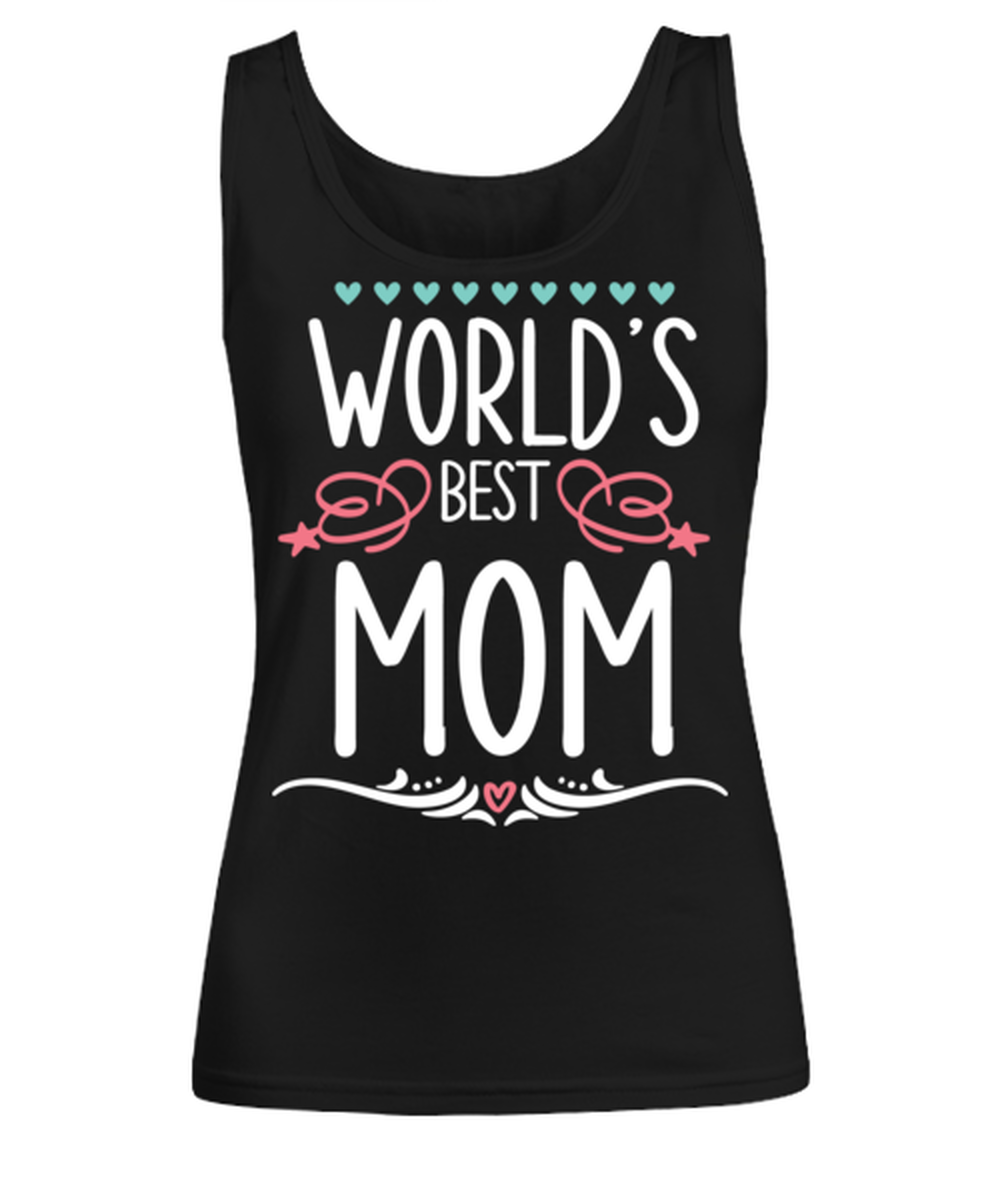 Worlds best Mom1, black Women's Tee. Model 60045