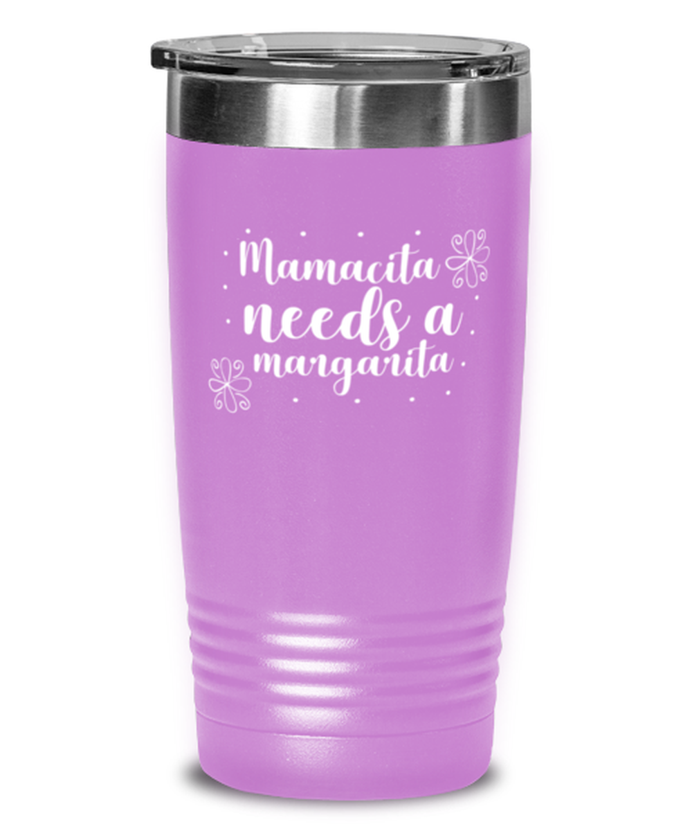 Mamacita needs a margarita, light purple Tumbler 20oz. Model 60046