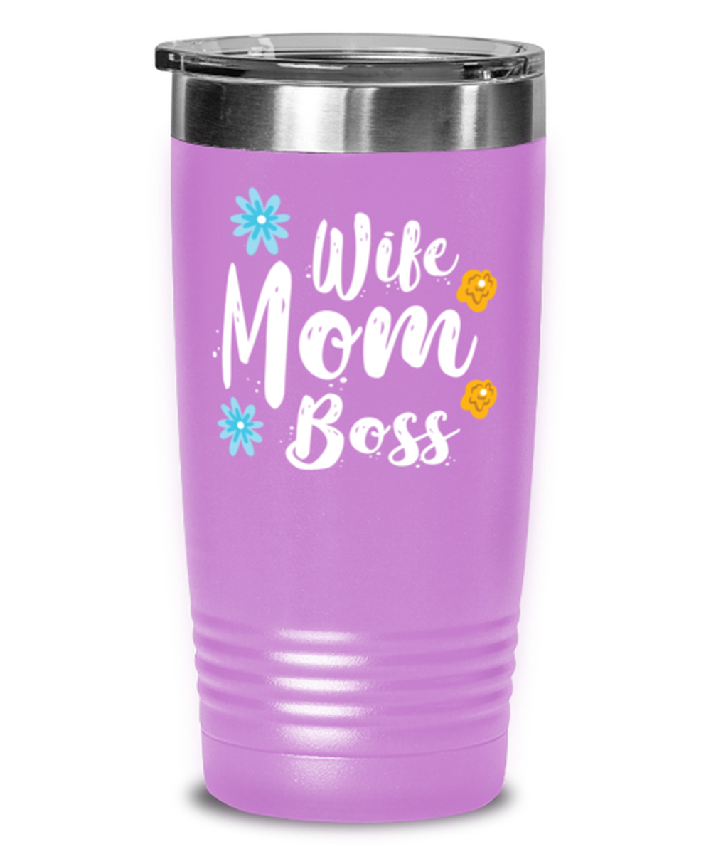 Wife Mom Boss1, light purple Tumbler 20oz. Model 60046