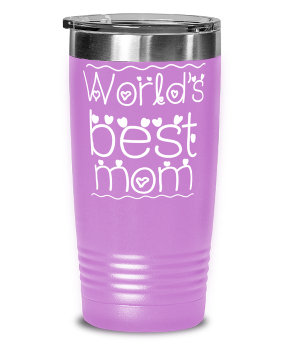 Worlds best mom, light purple Tumbler 20oz. Model 60046