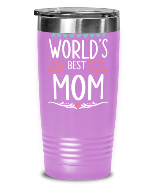 Worlds best Mom1, light purple Tumbler 20oz. Model 60046