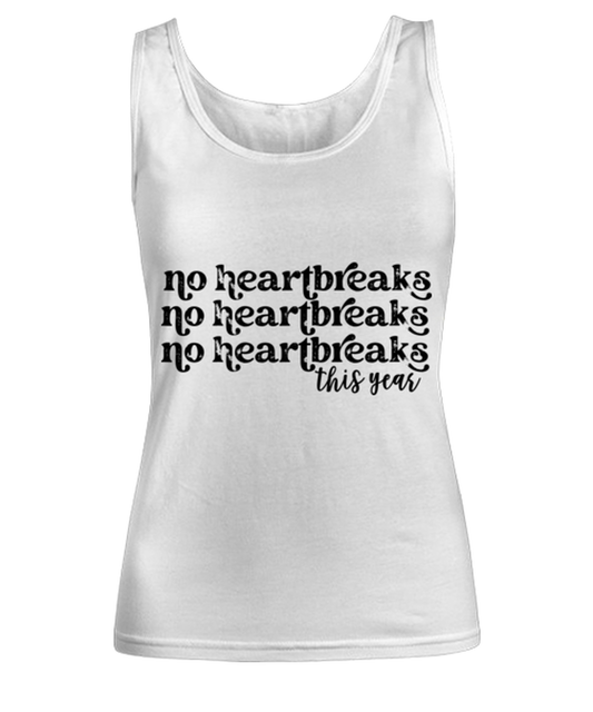 No heartbreaks this year, white Women's Tank Top. Model 60053
