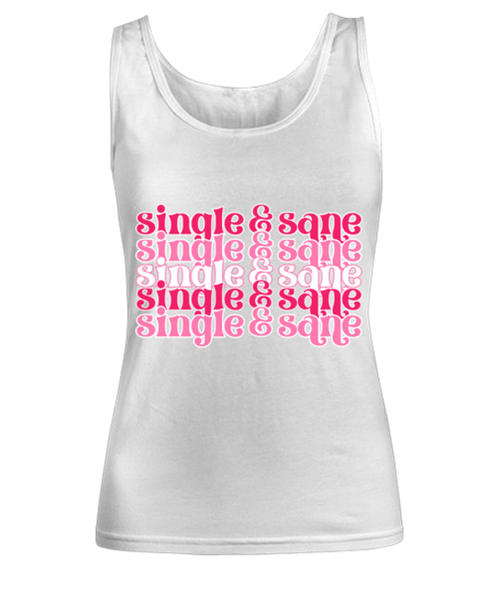 Single and sane, white Women's Tank Top. Model 60053