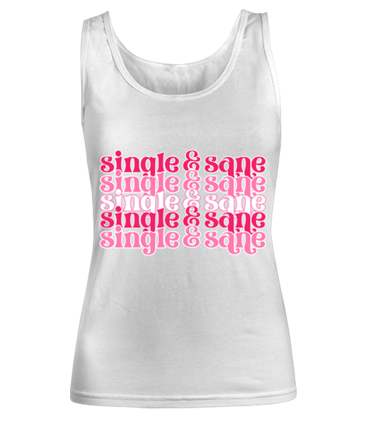 Single and sane, white Women's Tank Top. Model 60053