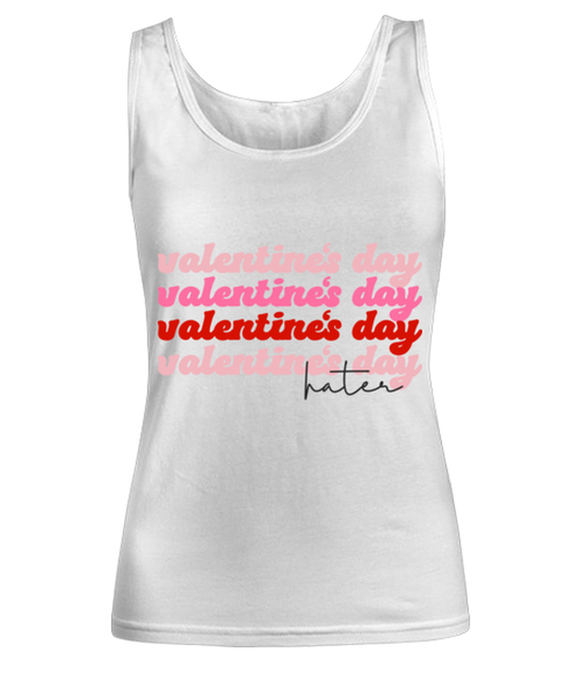Valentine's day hater, white Women's Tank Top. Model 60053