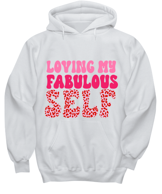 Loving my fabulous self, white hoodie. Model 60053