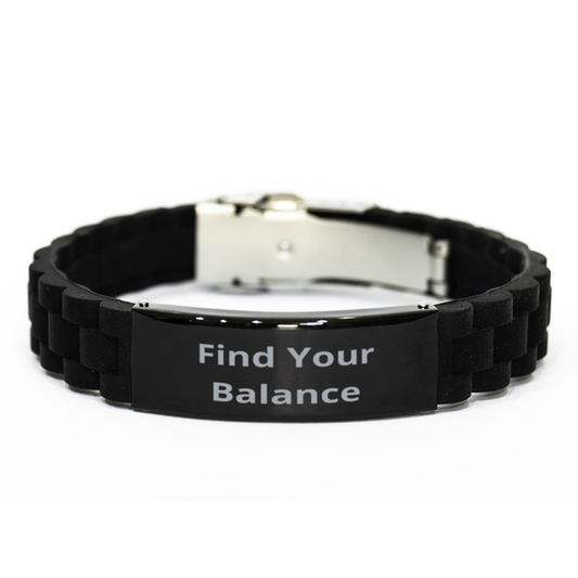 Find Your Balance,  Black Glidelock Clasp Bracelet. Model 60054