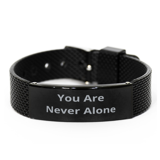 You Are Never Alone,  Black Shark Mesh Bracelet. Model 60054