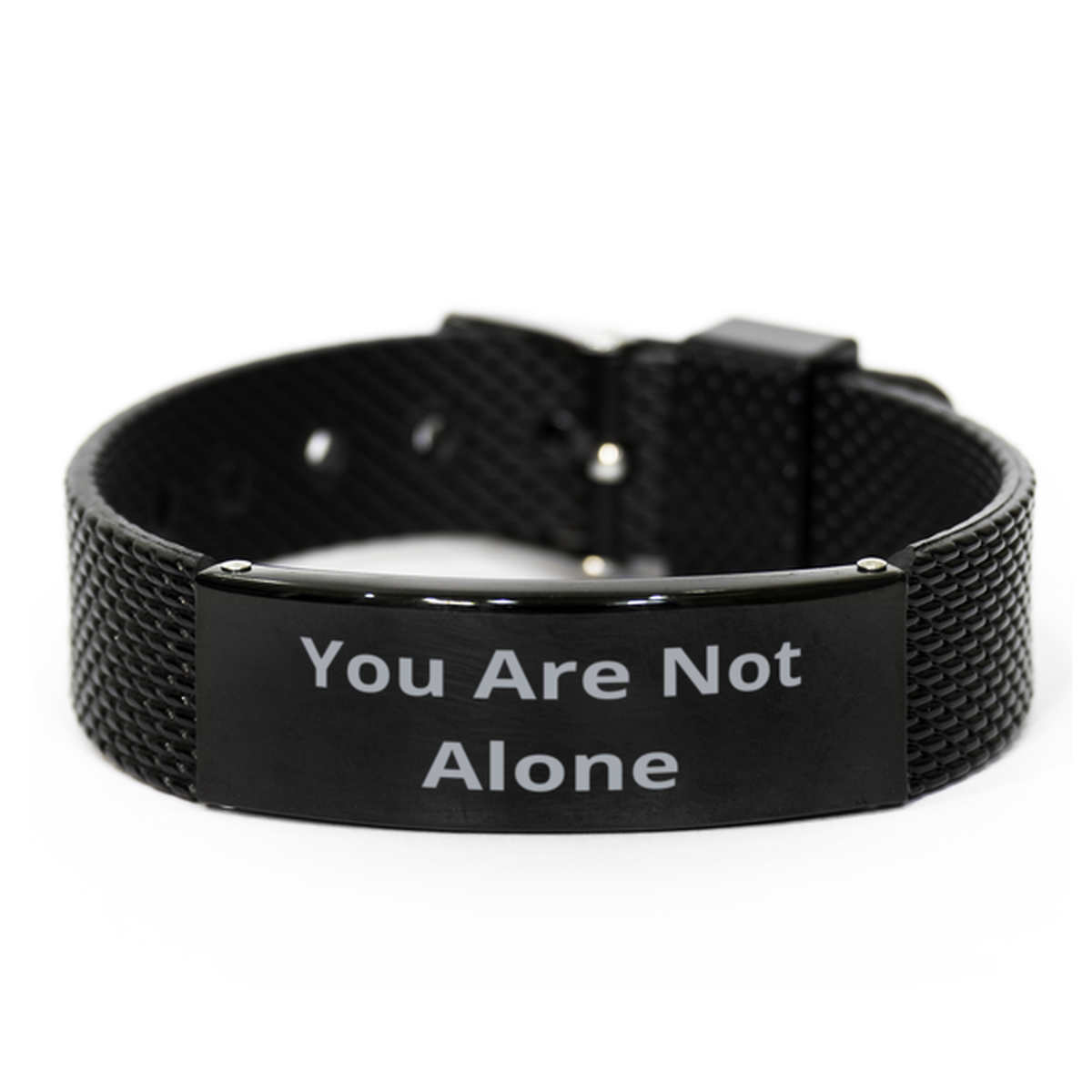 You Are Not Alone,  Black Shark Mesh Bracelet. Model 60054