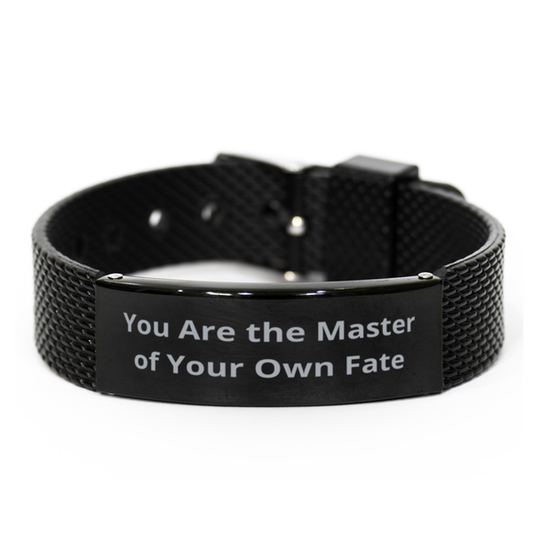 You Are the Master of Your Own Fate,  Black Shark Mesh Bracelet. Model 60054