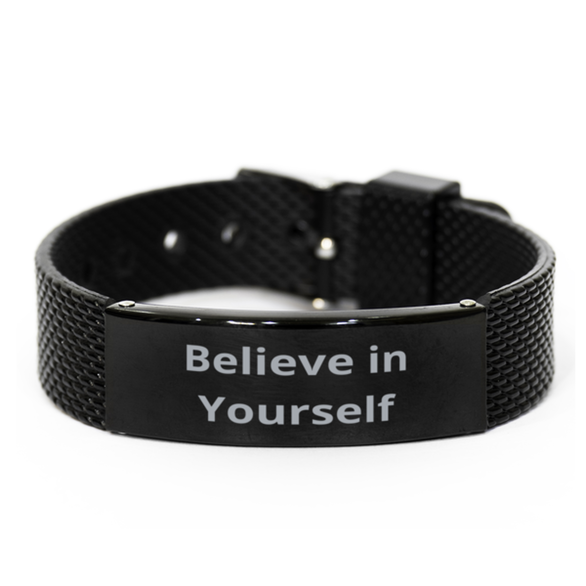 Believe in Yourself,  Black Shark Mesh Bracelet. Model 60054