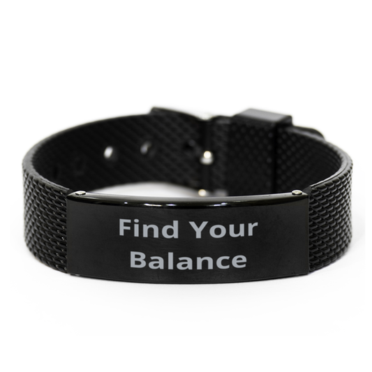 Find Your Balance,  Black Shark Mesh Bracelet. Model 60054