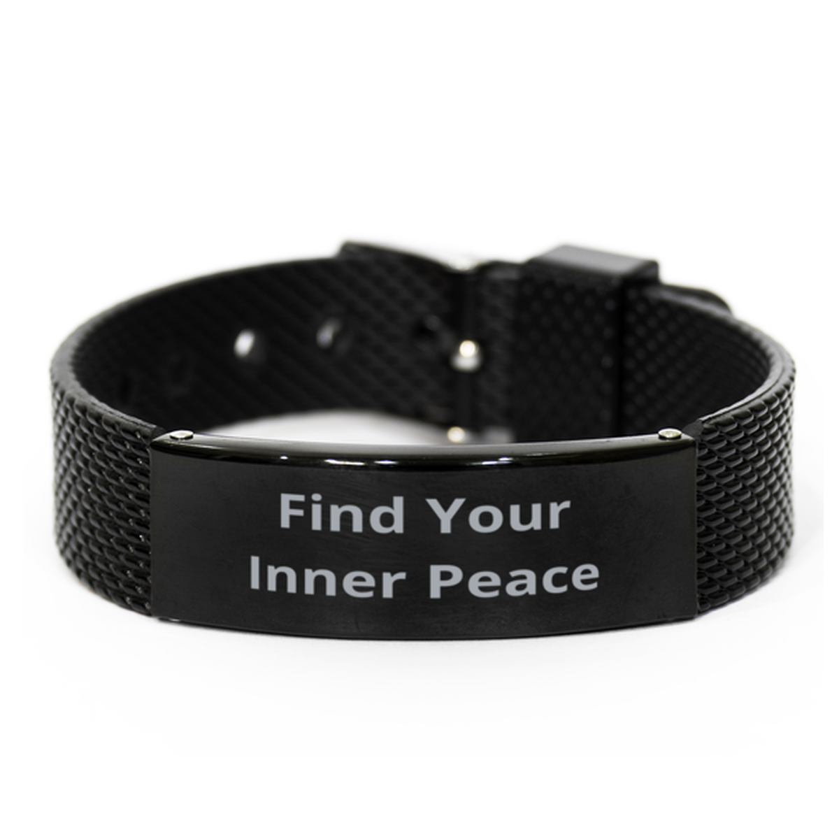 Find Your Inner Peace,  Black Shark Mesh Bracelet. Model 60054