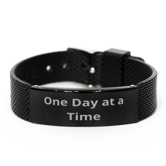 One Day at a Time,  Black Shark Mesh Bracelet. Model 60054