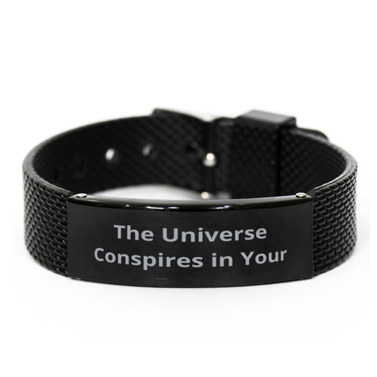 The Universe Conspires in Your Favor,  Black Shark Mesh Bracelet. Model 60054