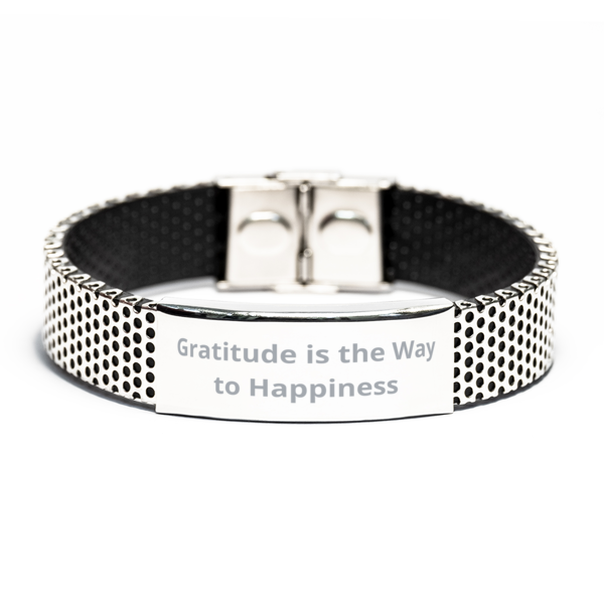 Gratitude is the Way to Happiness,  Stainless Steel Bracelet. Model 60054