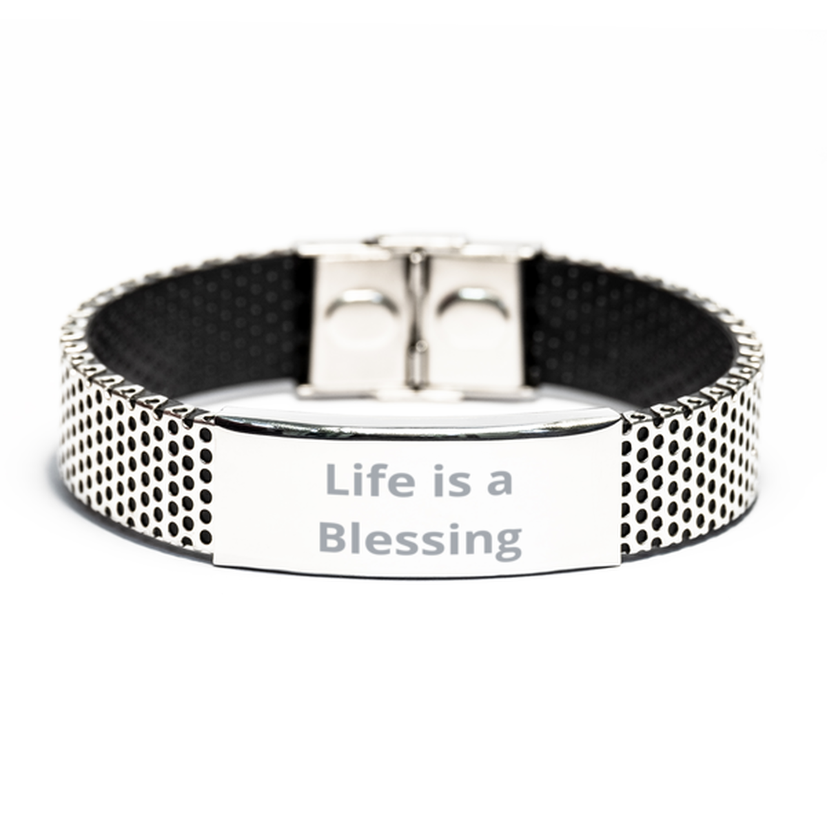 Life is a Blessing,  Stainless Steel Bracelet. Model 60054