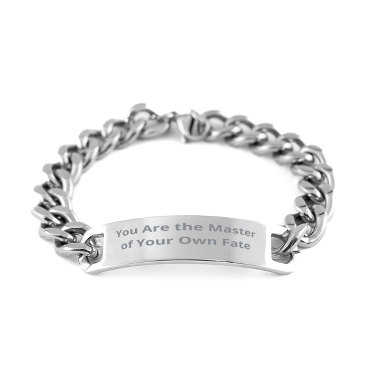 You Are the Master of Your Own Fate,  Cuban Chain Stainless Steel Bracelet. Model 60054