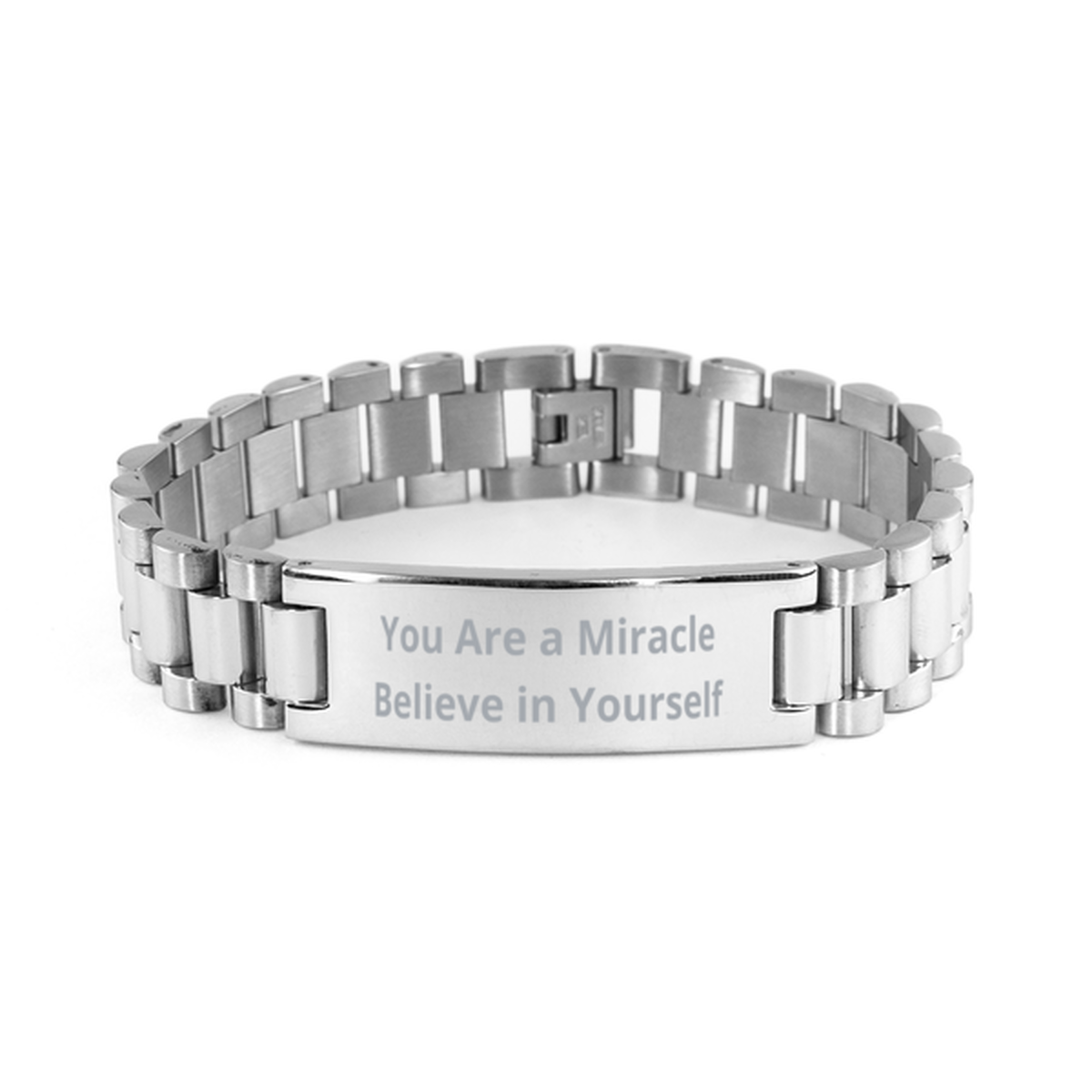 You Are a Miracle Believe in Yourself,  Ladder Stainless Steel Bracelet. Model 60054