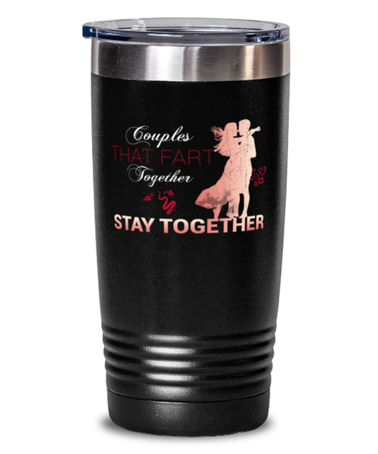 couples that fart together-shirt, black Tumbler 20oz. Model 60055