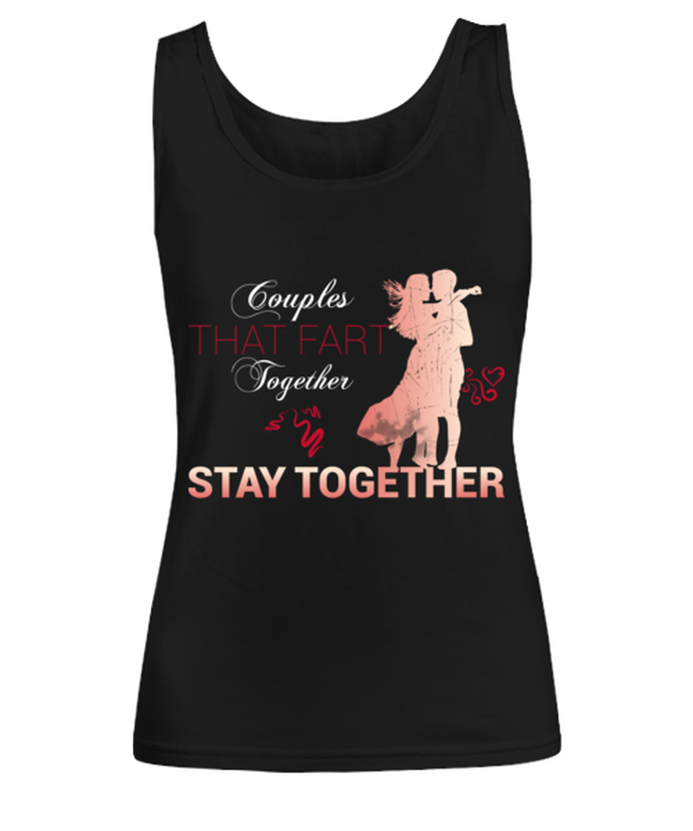 couples that fart together, black Women's Tank Top. Model 60056