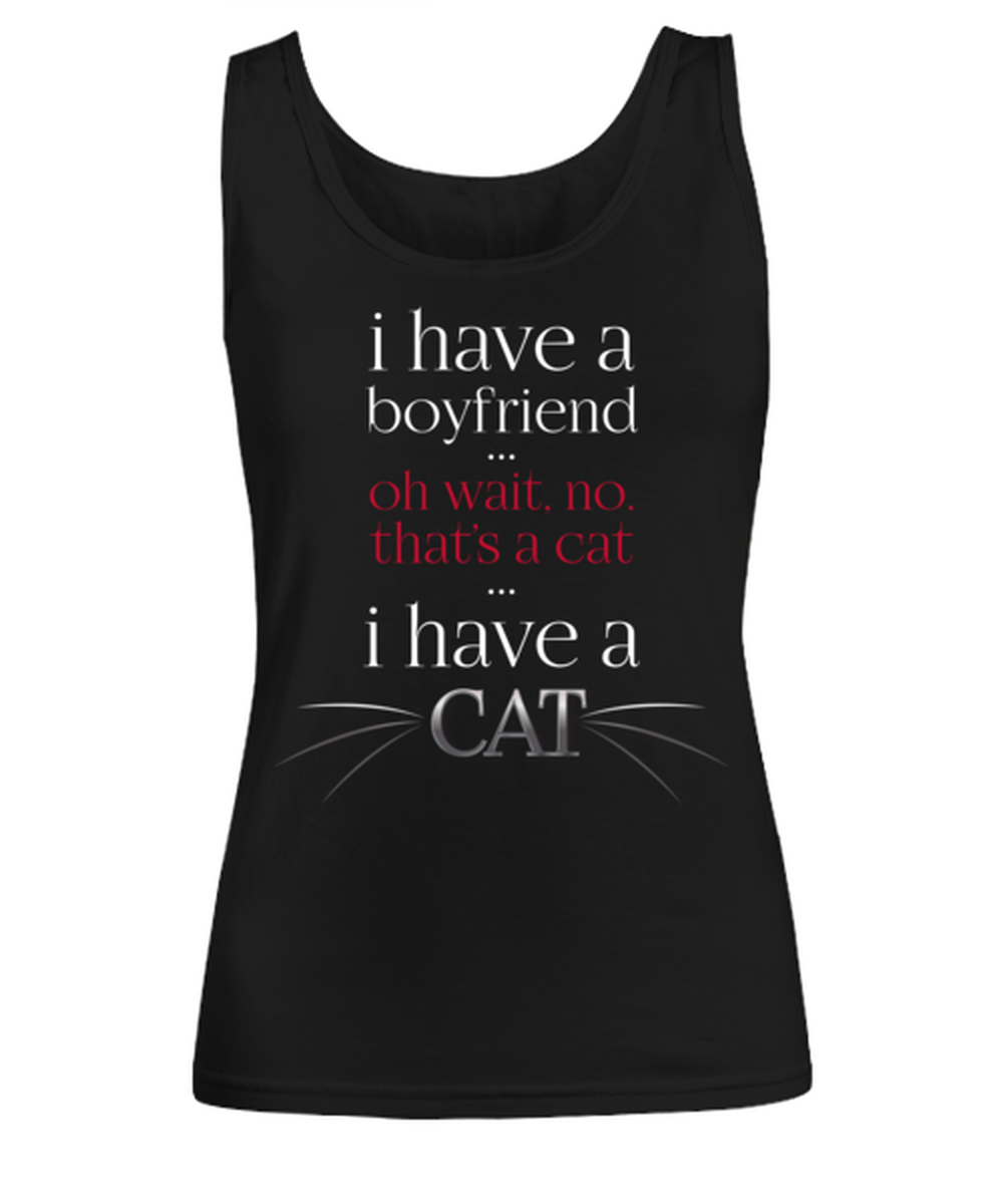 I have a boyfriend, black Women's Tank Top. Model 60056