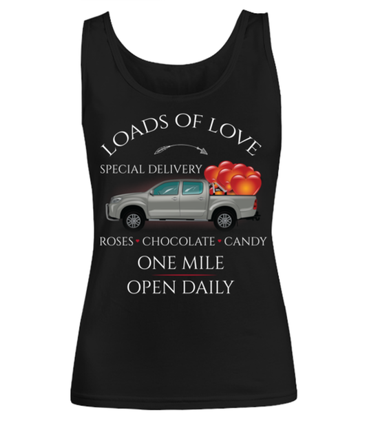 Loads of Love, black Women's Tank Top. Model 60056