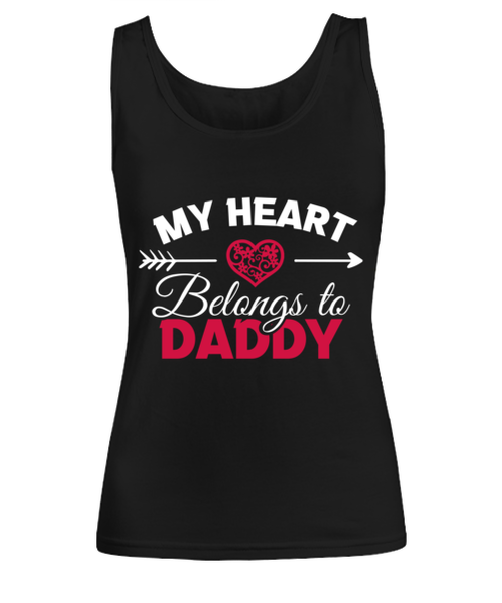 My Heart Belongs to daddy , black Women's Tank Top. Model 60056