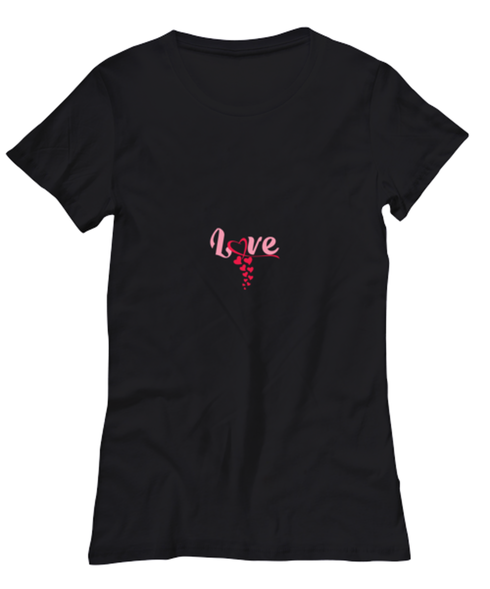 Love Balck Tumblr, black Women's Tee. Model 60056