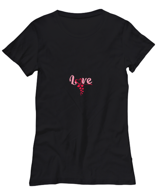 Love Balck Tumblr, black Women's Tee. Model 60056