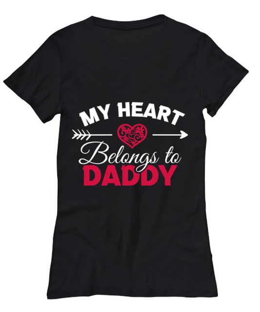 My Heart Belongs to daddy , black Women's Tee. Model 60056