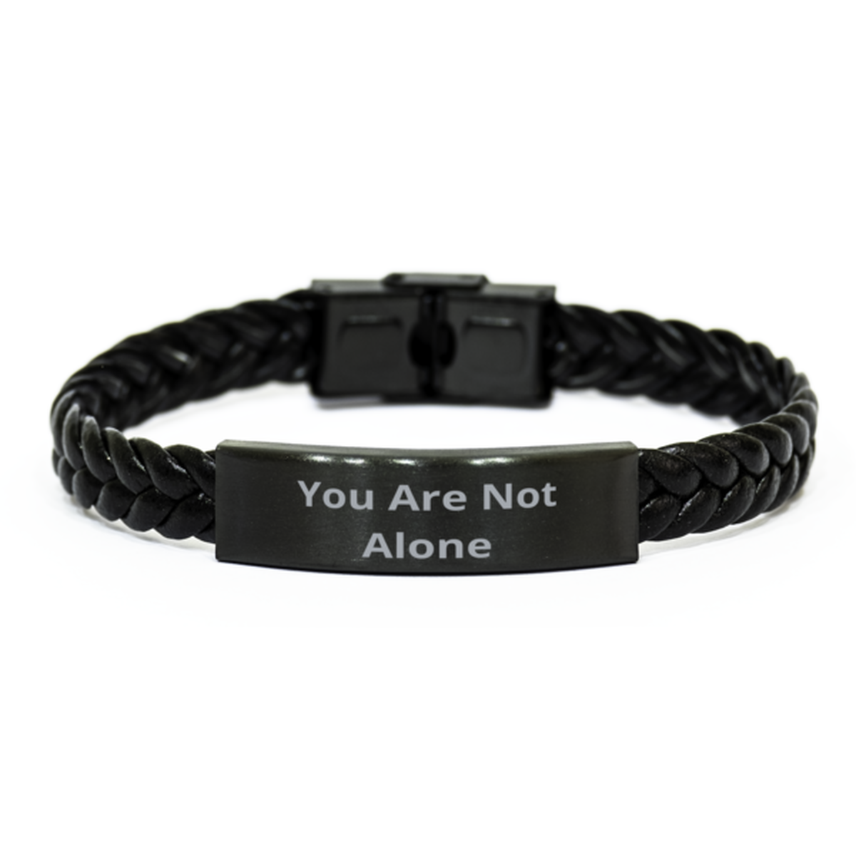 You Are Not Alone,  Braided Leather Bracelet. Model 60057