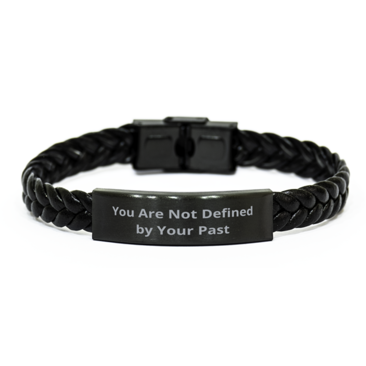 You Are Not Defined by Your Past,  Braided Leather Bracelet. Model 60057