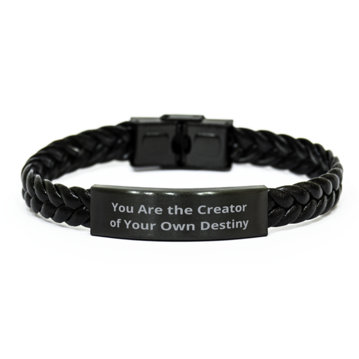 You Are the Creator of Your Own Destiny,  Braided Leather Bracelet. Model 60057