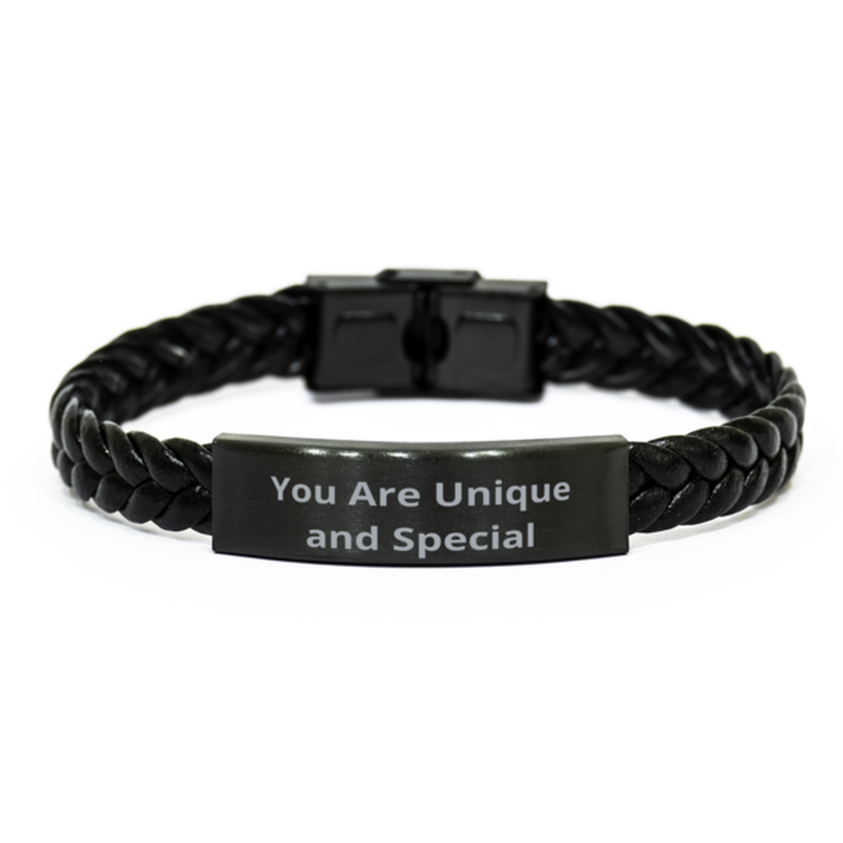 You Are Unique and Special,  Braided Leather Bracelet. Model 60057