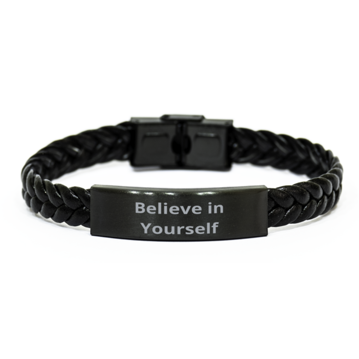 Believe in Yourself,  Braided Leather Bracelet. Model 60057