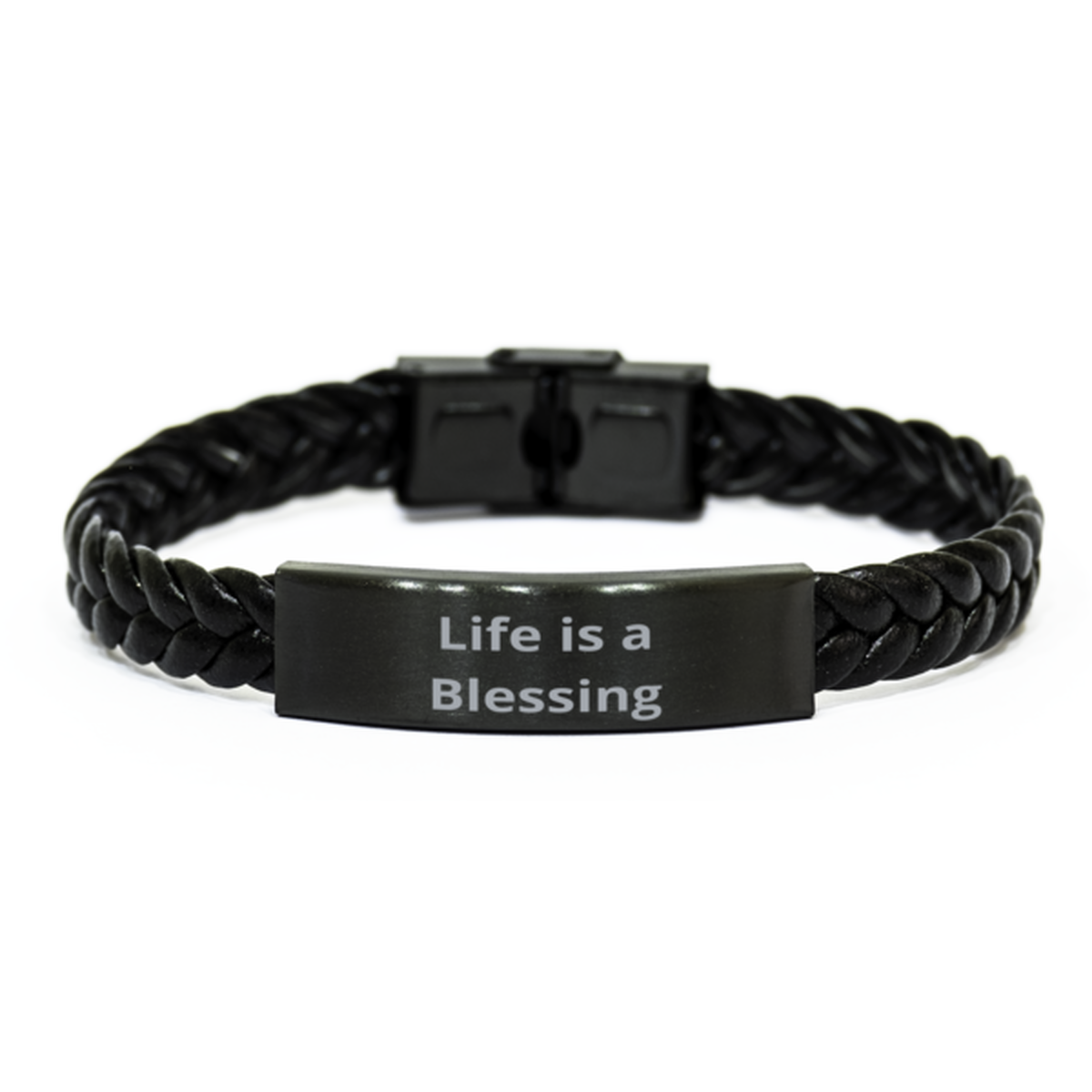 Life is a Blessing,  Braided Leather Bracelet. Model 60057