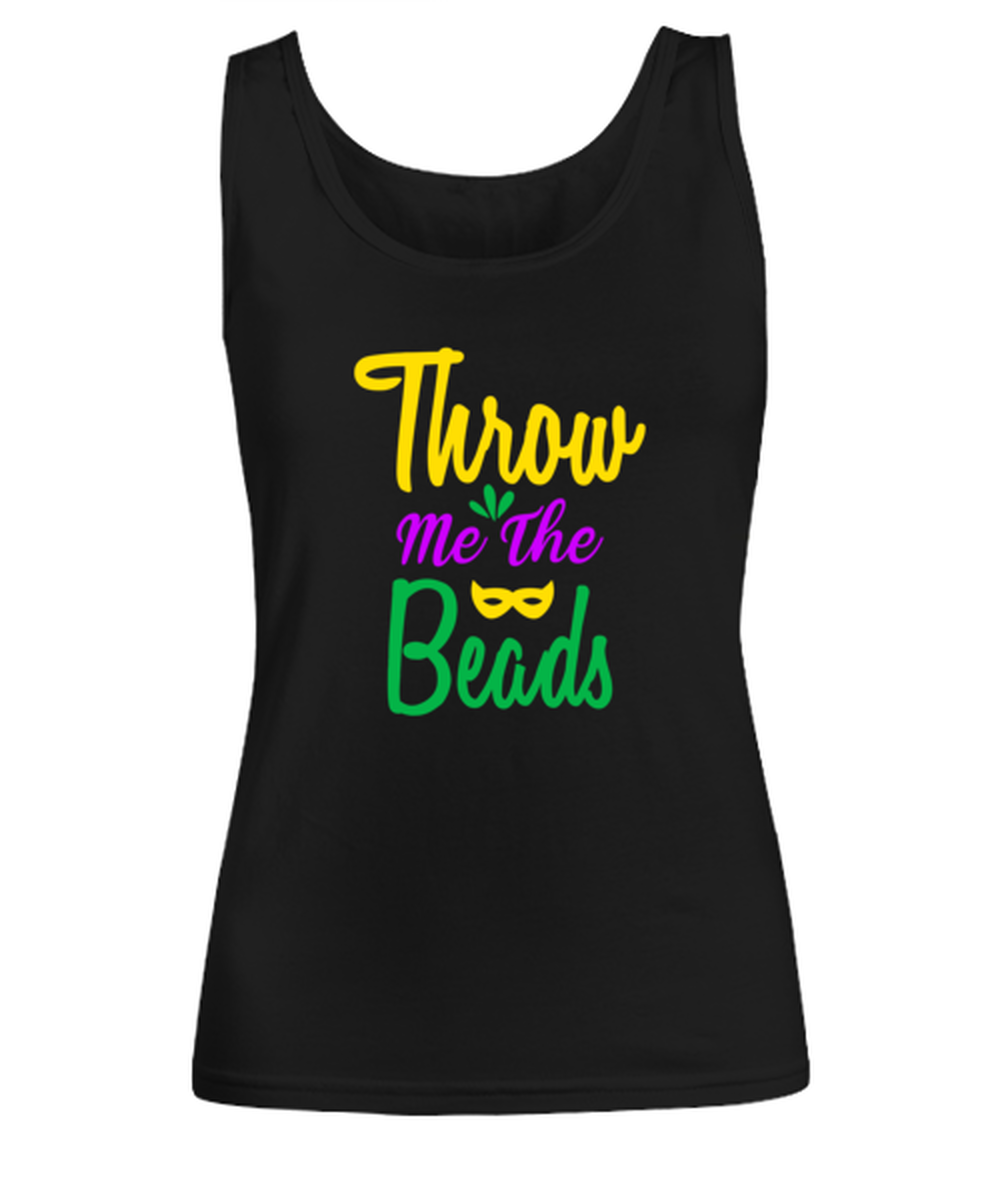 Throw me the Beads, black Women's Tank Top. Model 60058