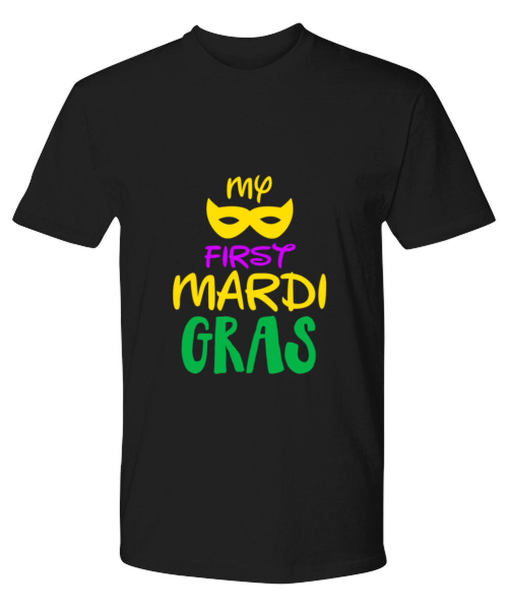 My first Mardi Gras, black Premium Tee. Model 60058