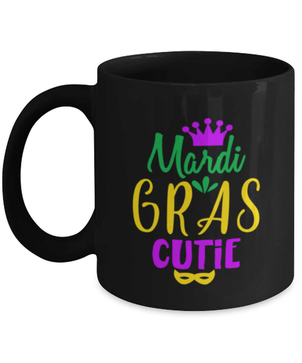 Mardi Gras Cutie, black Coffee Mug, Coffee Cup 11oz. Model 60059