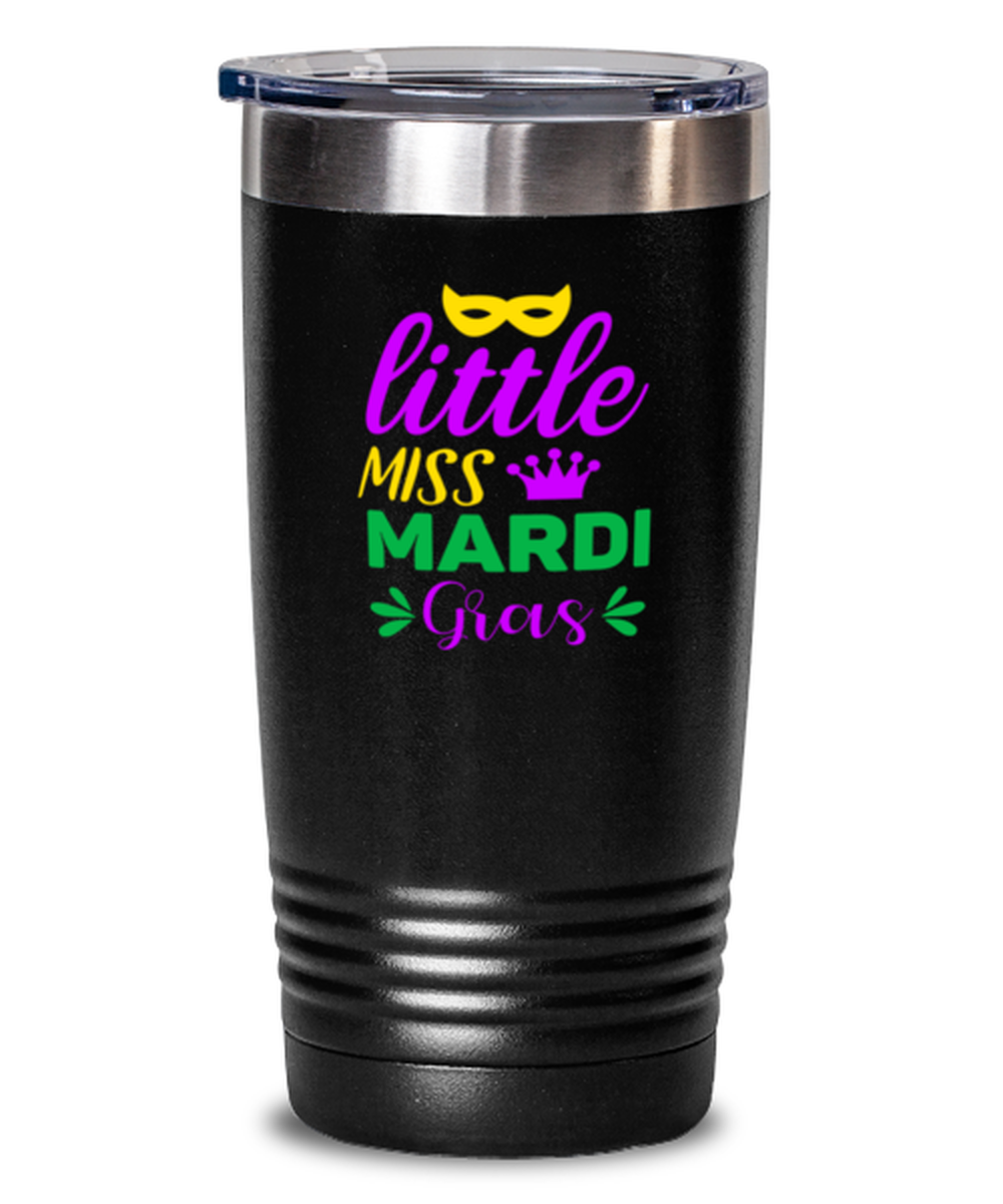 Little miss Mardi Gras, black Tumbler 20oz. Model 60059