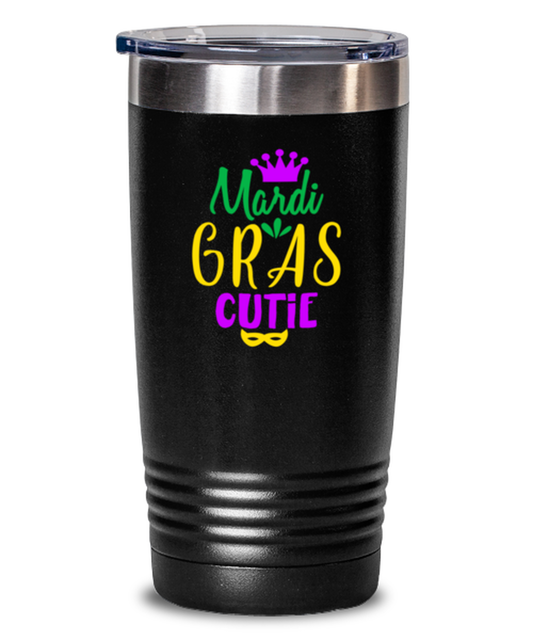Mardi Gras Cutie, black Tumbler 20oz. Model 60059