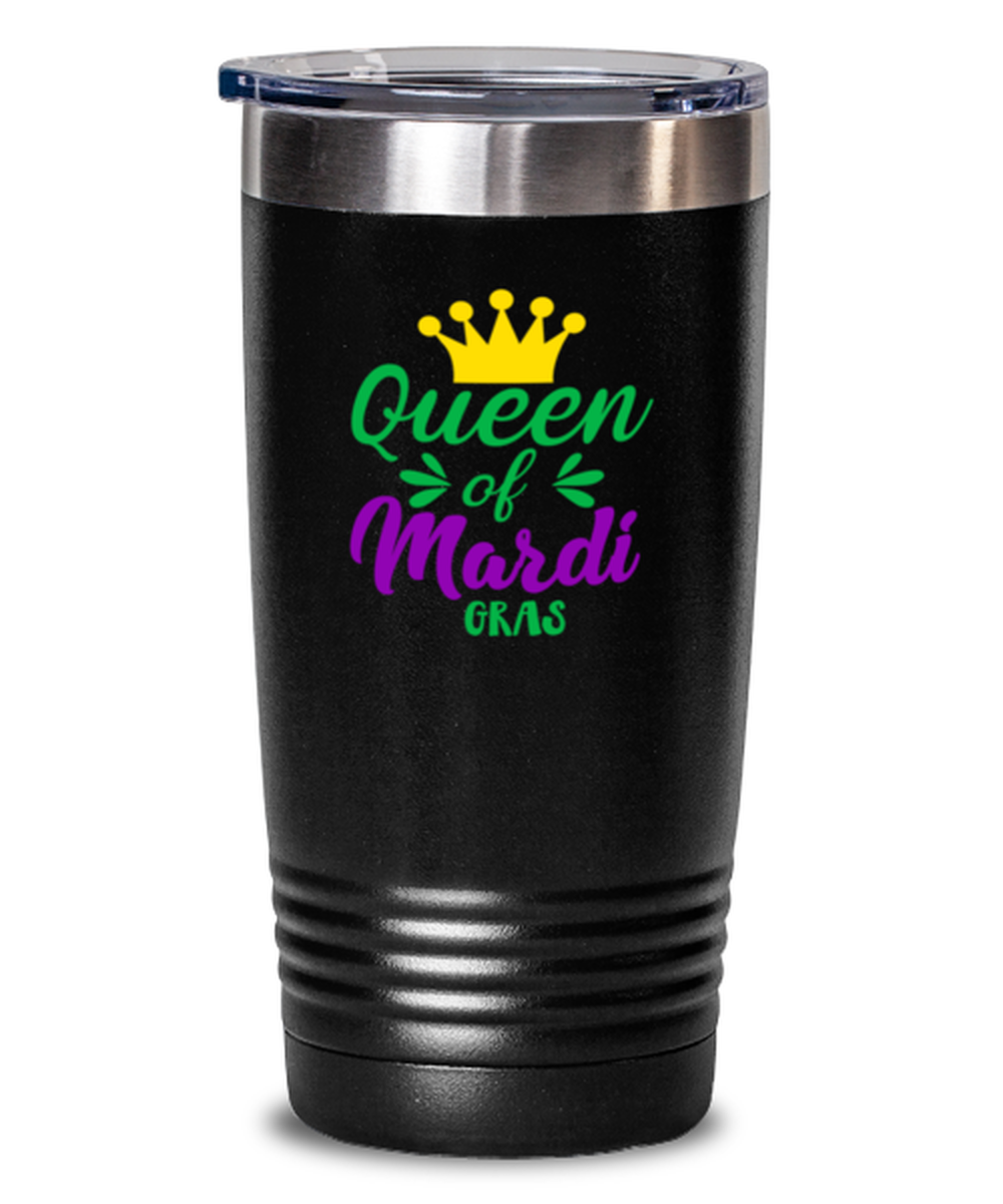 Queen of Mardi Gras, black Tumbler 20oz. Model 60059