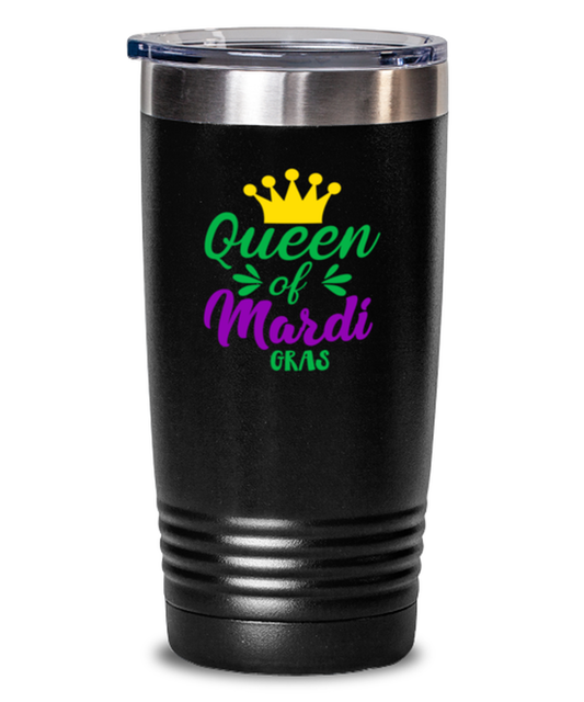 Queen of Mardi Gras, black Tumbler 20oz. Model 60059
