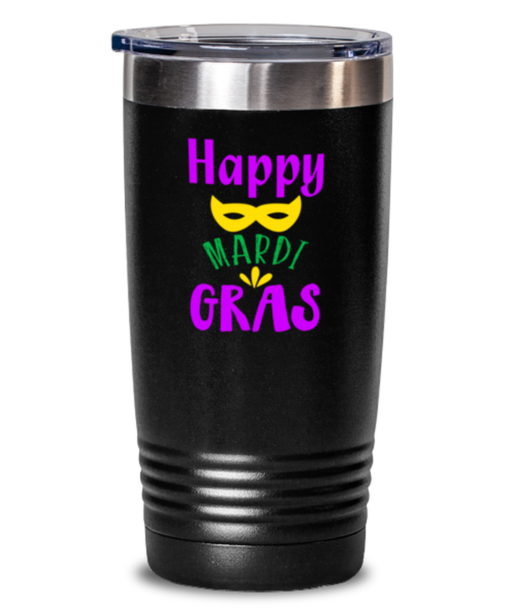 Happy Mardi Gras, black Tumbler 20oz. Model 60059